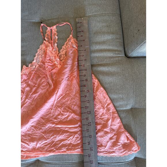 Victoria’s Secret Silk Blend Lingerie Slip Dress Peach Lace Trim Y2K Women’s M - Picture 5 of 9